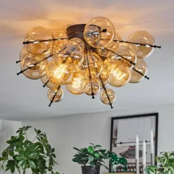 Milheiros Plafonnier, Boule lumineuse Ambre, 3 lumières