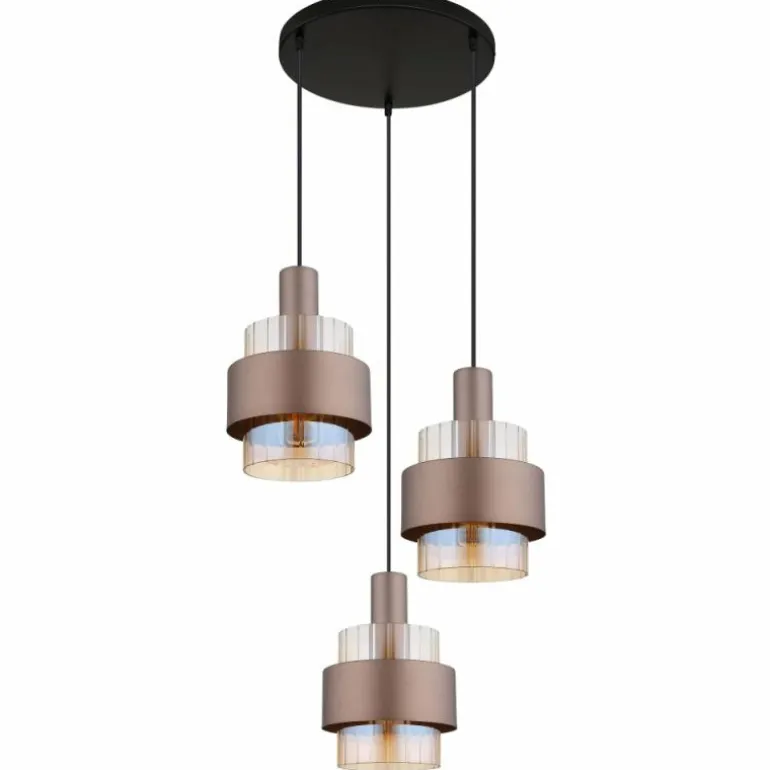 Milley Suspension Luminaires Globo Lighting Noir, 3 lumières