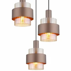 Milley Suspension Luminaires Globo Lighting Noir, 3 lumières