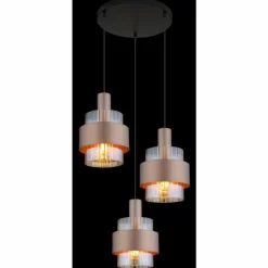 Milley Suspension Luminaires Globo Lighting Noir, 3 lumières