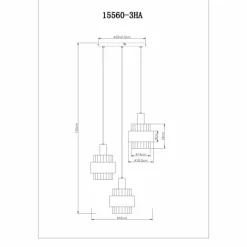 Milley Suspension Luminaires Globo Lighting Noir, 3 lumières