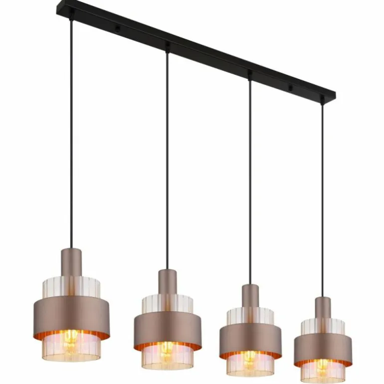 Milley Suspension Luminaires Globo Lighting Noir, 4 lumières