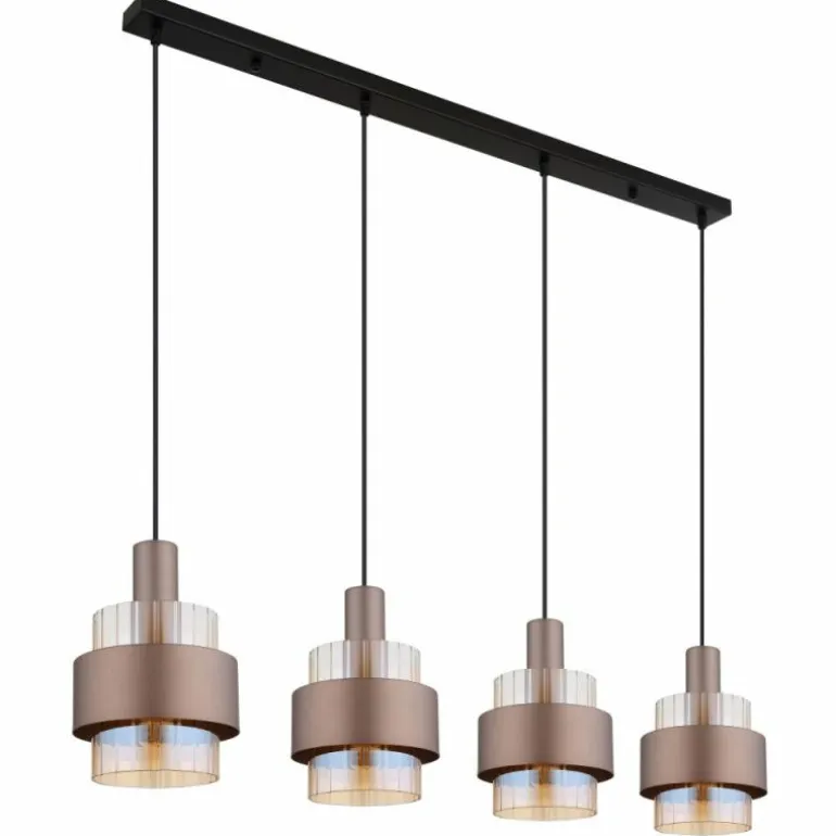 Milley Suspension Luminaires Globo Lighting Noir, 4 lumières