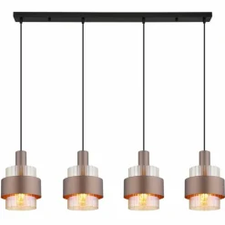 Milley Suspension Luminaires Globo Lighting Noir, 4 lumières