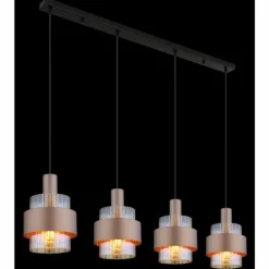 Milley Suspension Luminaires Globo Lighting Noir, 4 lumières