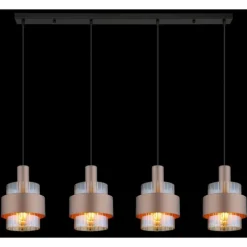 Milley Suspension Luminaires Globo Lighting Noir, 4 lumières