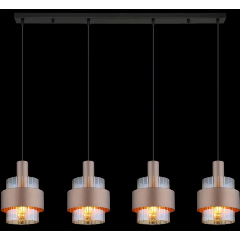 Milley Suspension Luminaires Globo Lighting Noir, 4 lumières