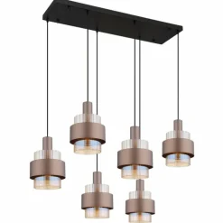 Milley Suspension Luminaires Globo Lighting Noir, 6 lumières
