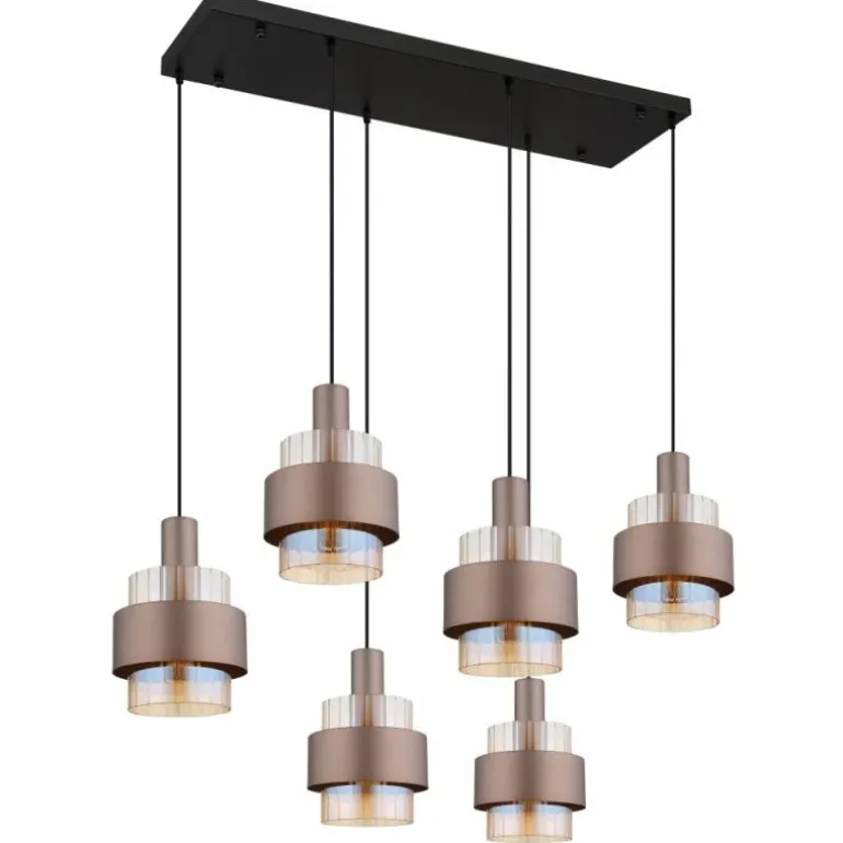 Milley Suspension Luminaires Globo Lighting Noir, 6 lumières