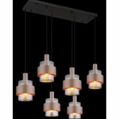Milley Suspension Luminaires Globo Lighting Noir, 6 lumières