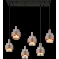 Milley Suspension Luminaires Globo Lighting Noir, 6 lumières