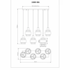 Milley Suspension Luminaires Globo Lighting Noir, 6 lumières