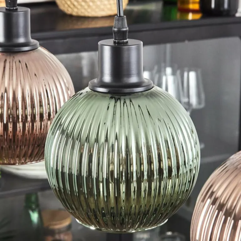 Mo Suspension Bleu, Vert, Cuivré, 4 lumières