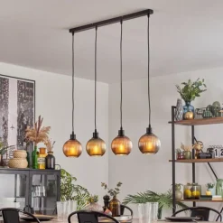 Mo Suspension Bleu, Vert, Cuivré, 4 lumières
