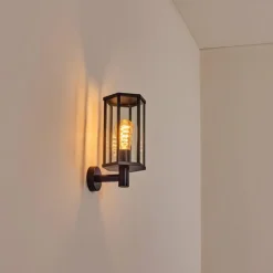 Monfanim Lampe murale d´extérieur Noir, 1 lumière