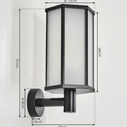 Monfanim Lampe murale d´extérieur Noir, 1 lumière