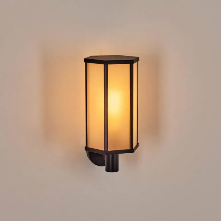 Monfanim Lampe murale d´extérieur Noir, 1 lumière