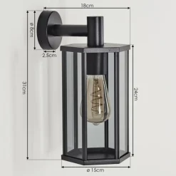 Monfanim Lampe murale d´extérieur Noir, 1 lumière
