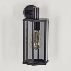 Monfanim Lampe murale d´extérieur Noir, 1 lumière