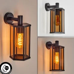 Monfanim Lampe murale d´extérieur Noir, 1 lumière