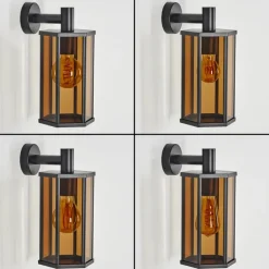 Monfanim Lampe murale d´extérieur Noir, 1 lumière