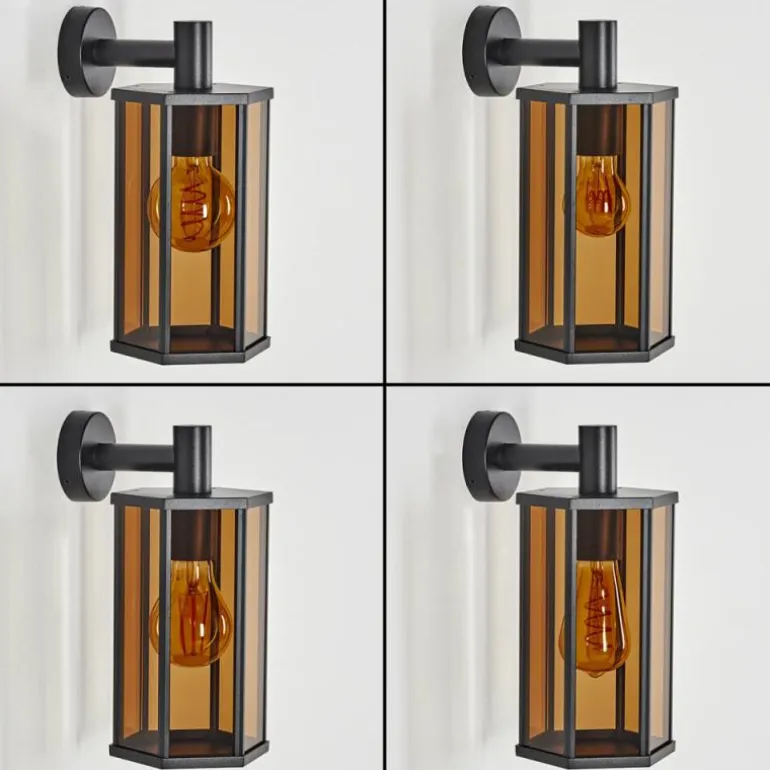 Monfanim Lampe murale d´extérieur Noir, 1 lumière