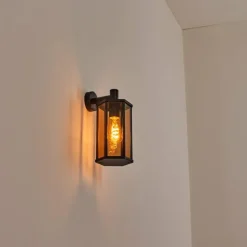 Monfanim Lampe murale d´extérieur Noir, 1 lumière