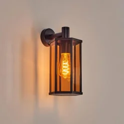 Monfanim Lampe murale d´extérieur Noir, 1 lumière