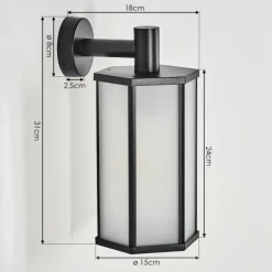 Monfanim Lampe murale d´extérieur Noir, 1 lumière