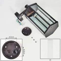 Monfanim Lampe murale d´extérieur Noir, 1 lumière
