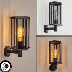 Monfanim Lampe murale d´extérieur Noir, 1 lumière