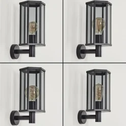 Monfanim Lampe murale d´extérieur Noir, 1 lumière