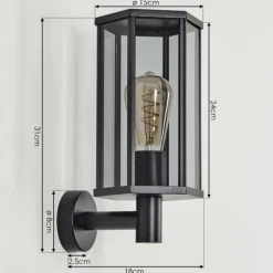Monfanim Lampe murale d´extérieur Noir, 1 lumière