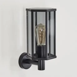 Monfanim Lampe murale d´extérieur Noir, 1 lumière
