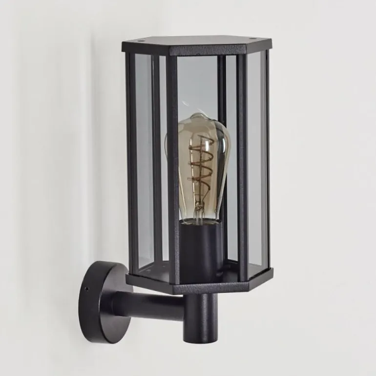 Monfanim Lampe murale d´extérieur Noir, 1 lumière