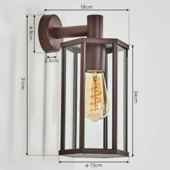 Monfanim Lampe murale d´extérieur Rouille, 1 lumière