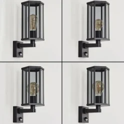 Monfanim Lampe murale d´extérieur Noir, 1 lumière