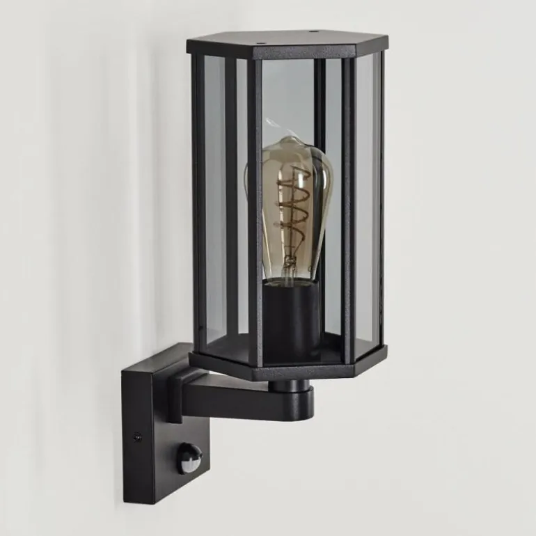 Monfanim Lampe murale d´extérieur Noir, 1 lumière