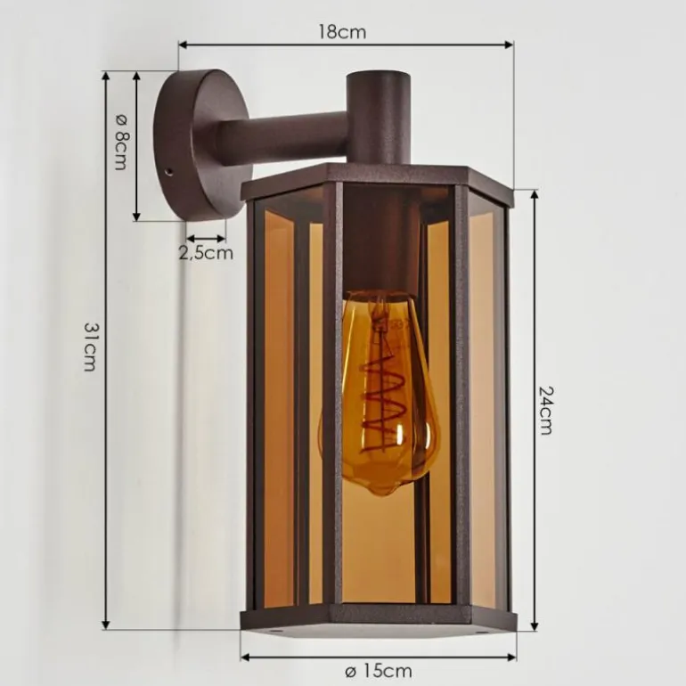 Monfanim Lampe murale d´extérieur Rouille, 1 lumière
