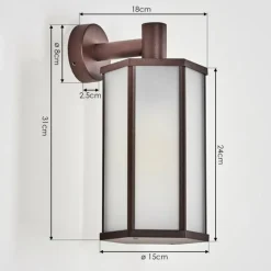 Monfanim Lampe murale d´extérieur Rouille, 1 lumière