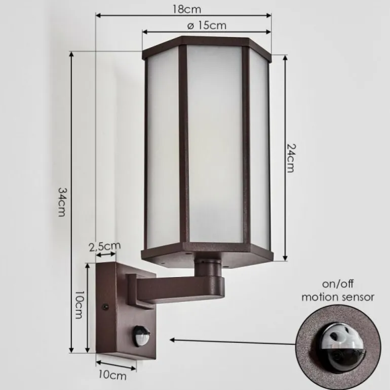Monfanim Lampe murale d´extérieur Rouille, 1 lumière