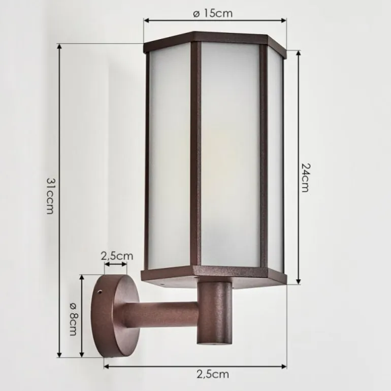 Monfanim Lampe murale d´extérieur Rouille, 1 lumière