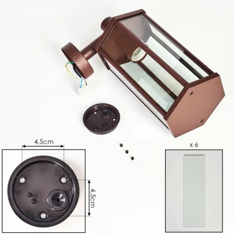 Monfanim Lampe murale d´extérieur Rouille, 1 lumière