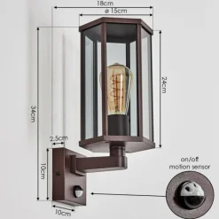 Monfanim Lampe murale d´extérieur Rouille, 1 lumière