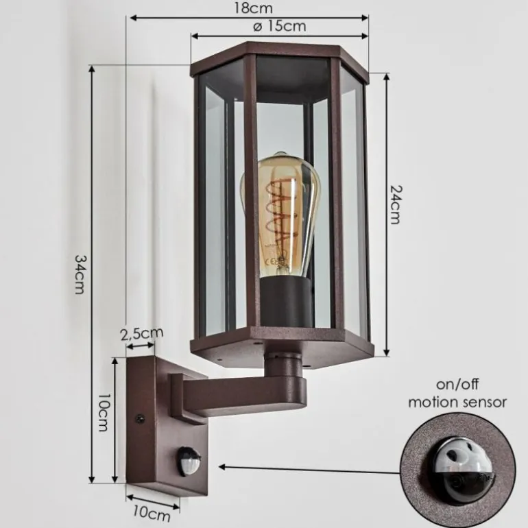 Monfanim Lampe murale d´extérieur Rouille, 1 lumière