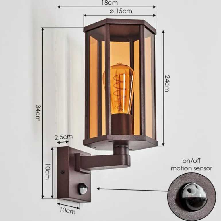 Monfanim Lampe murale d´extérieur Rouille, 1 lumière
