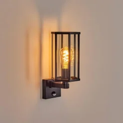 Monfanim Lampe murale d´extérieur Noir, 1 lumière