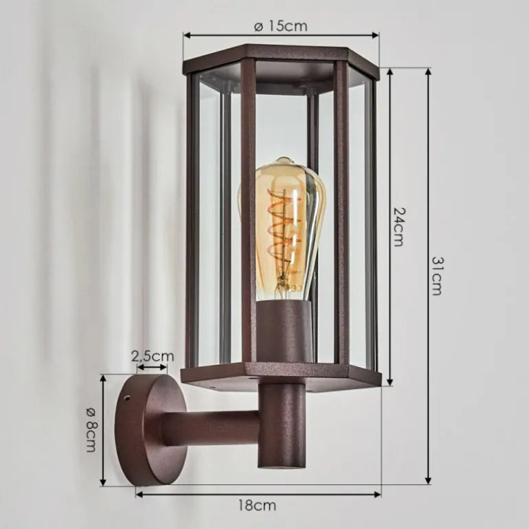 Monfanim Lampe murale d´extérieur Rouille, 1 lumière