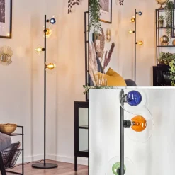 Monsul Lampadaire Noir, 4 lumières