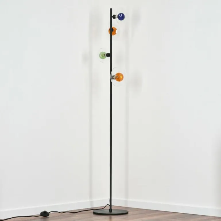 Monsul Lampadaire Noir, 4 lumières